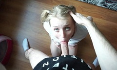 Вернувшись с АРМИИ парнишка получает минет от любимой